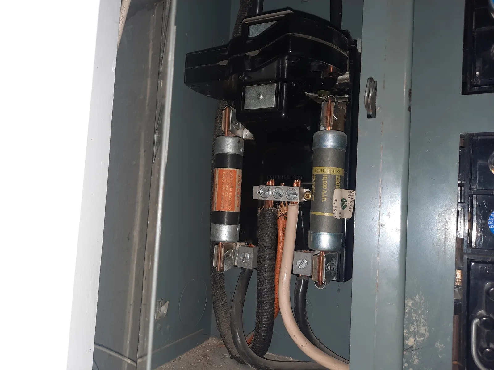 Electrical service equipment documented during inspection